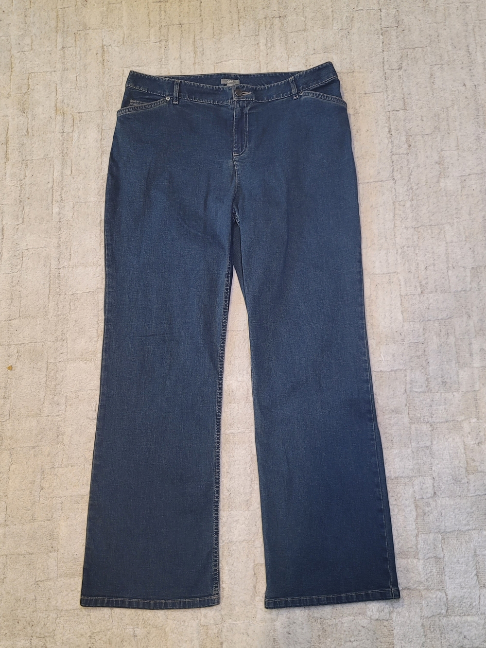 J JILL Straight Leg Denim Jeans Medium Wash Stretch Women's Size 14 Petite